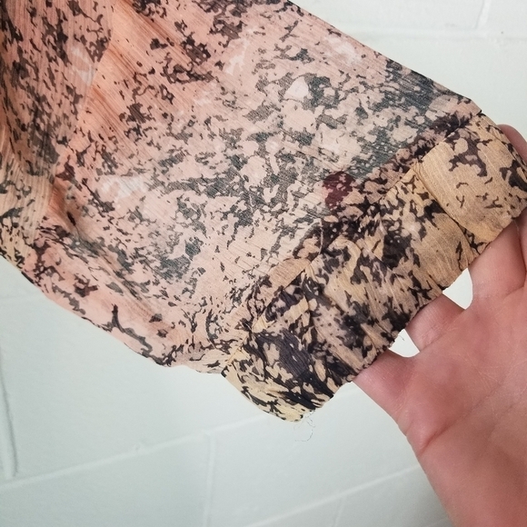 Sundance crinkle sheer silk watercolor blouse - Picture 7 of 9